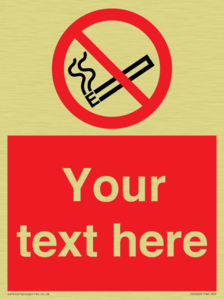 Custom No E-cigarettes / Vaping Sign